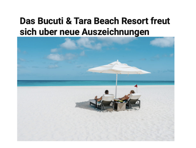 Das Bucuti & Tara Beach Resort freut sich über neue Auszeichnungen